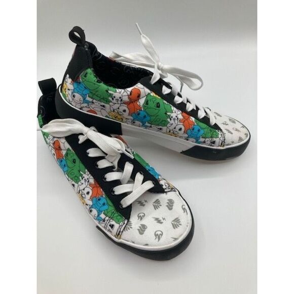 Pokemon Sneakers Men’s Size 9 Ground Up Canvas Low Top Colorful Shoes Squirtle - Picture 2 of 16